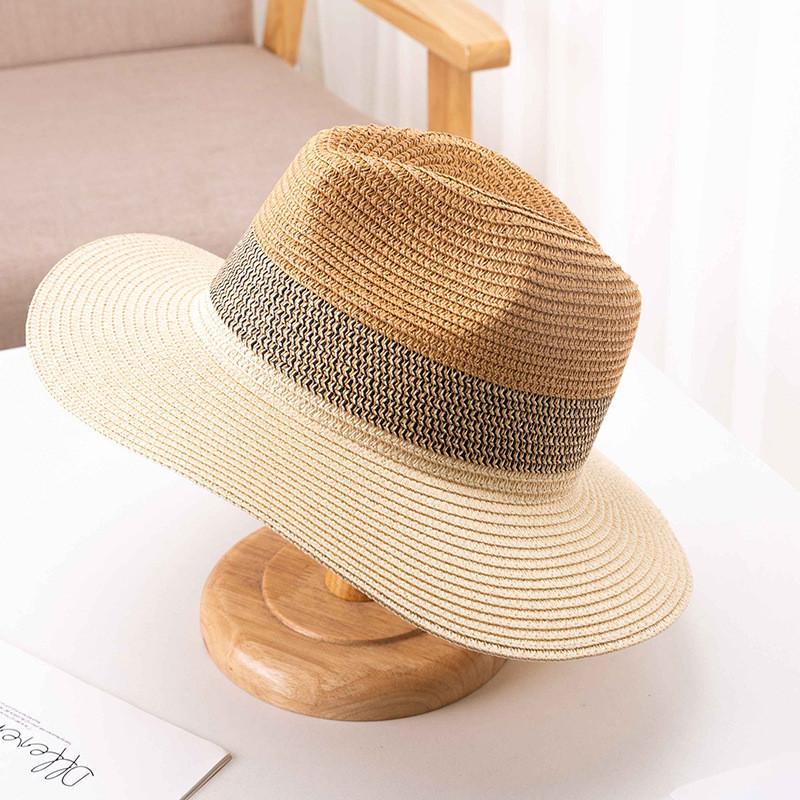 Summer Mens Weave Wide Brim Sun Hat With Foldable Design For Beach And Travel