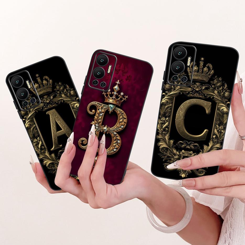 For Infinix Hot 12 Case Hot 12i Cute Crown Letters Cover Soft Silicone Phone Case For Infinix Hot 12 Play Hot12 Pro Fundas Coque