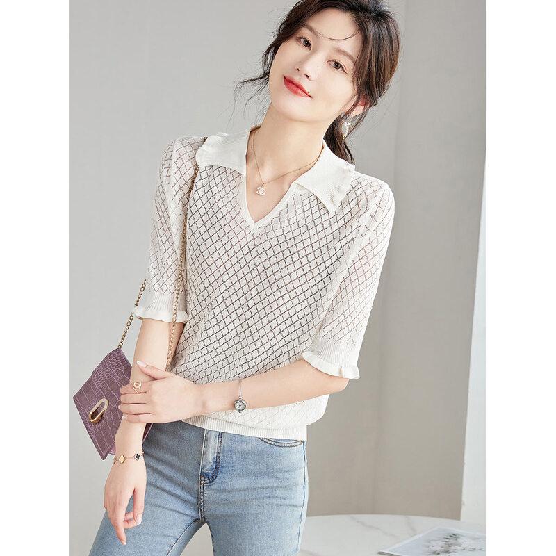 Srcr Women s Diamond V-Neck Knit Top L