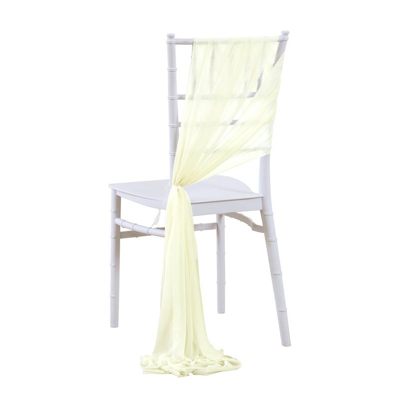 2pcs Chiffon Chair Sashes Wedding Chair Decoration 20x250cm for Wedding Aisle Party Banquet Event Baby Shower