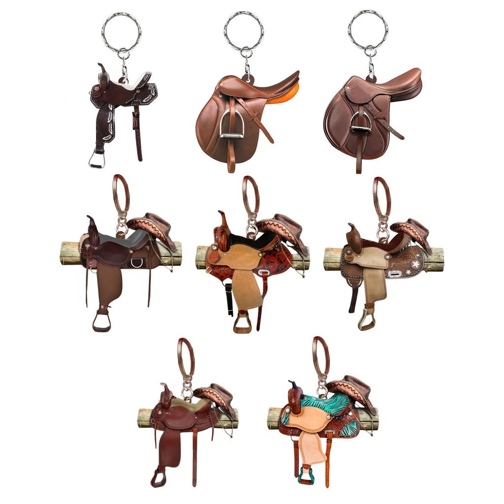Cheap Horse Saddle KeychainWestern Horse Saddle Car PendantHorse