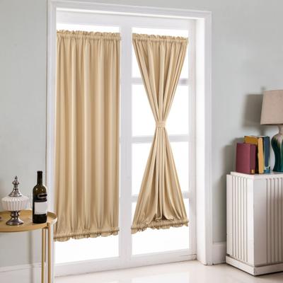Rod Pocket Door Curtain Thermal French Door Curtain Room Darkening Privacy Blackout Curtain Panel for Kitchen Patio Doors
