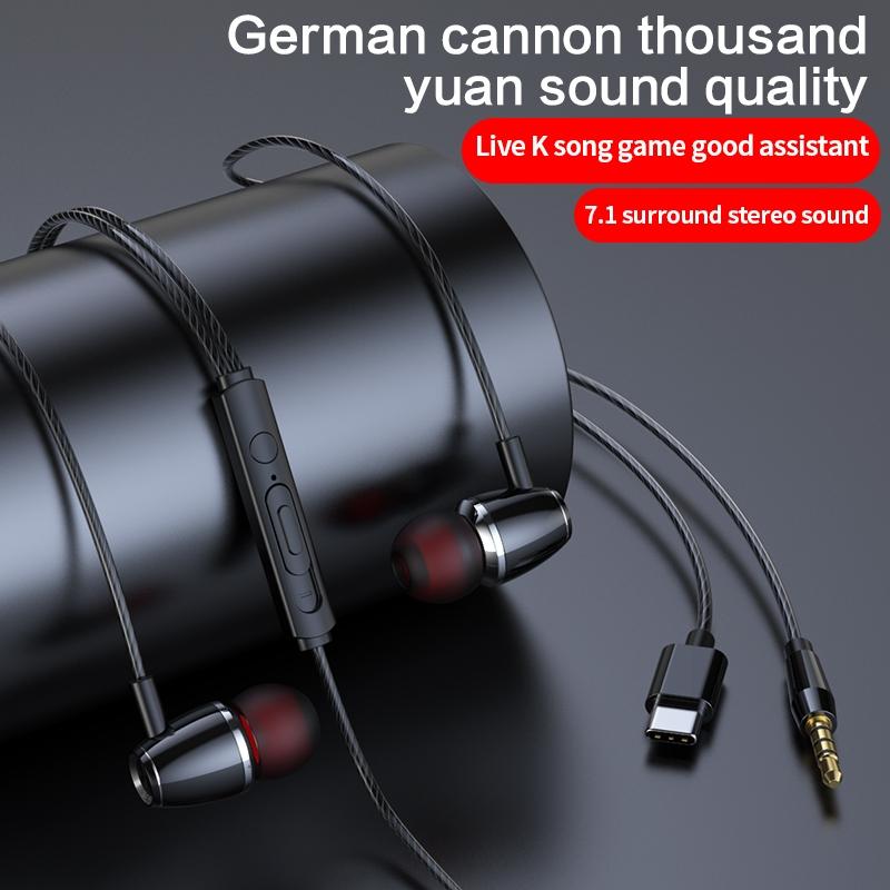 Type-C Multi-Functional Earphone for Live Song Influence Live Stream Wired Earphone