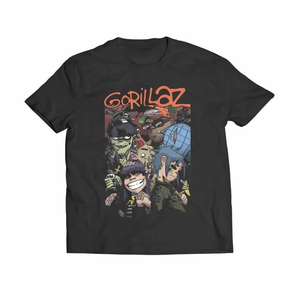 British Virtual Band Gorillaz Graphic Print 2026 Summer New Tshirt Unisex Unisex Streetwear Y2k Fashion Cotton Casual Oversized Top