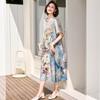 Baolianduo Chinese Style Floral Summer Dress for Middle-Aged Women