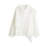 New Fall Women's Clothing French Style Design Asymmetrical Loose Swing Collar Long Sleeves Cloak Tops 1308246