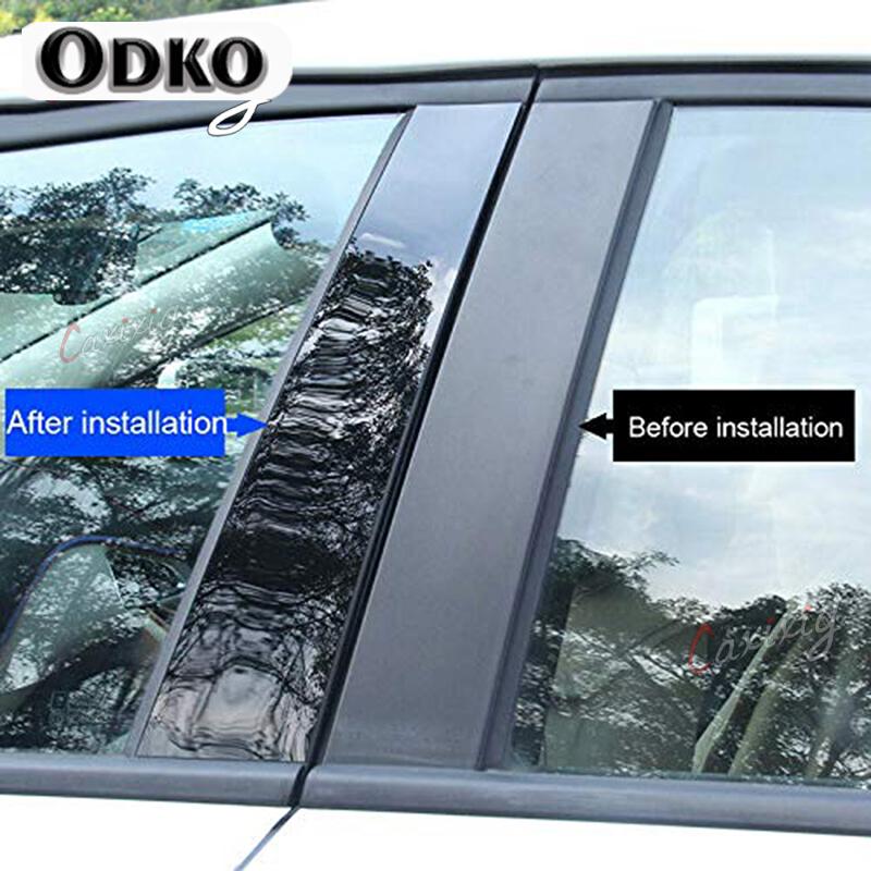 Possbay Car Pillar Posts Door Window Trim Cover Kits  for Jaguar XF X260 XE X760 2015 2016- BC Column Sticker