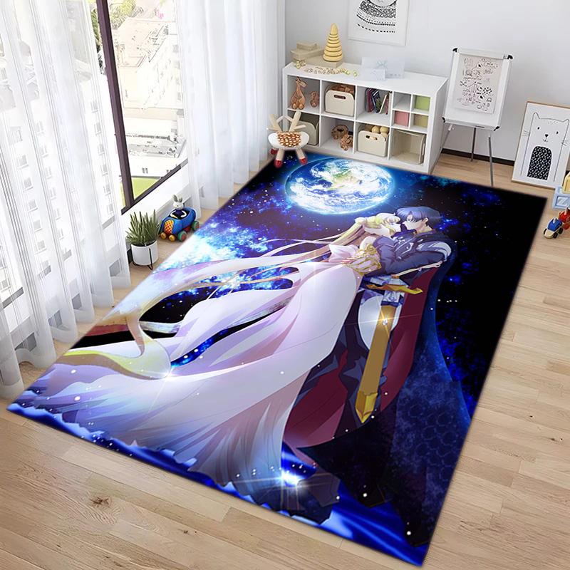 Cute Cartoon Theme Sailor Moon Tsukino Usagi Cartoon Rug Multifunctional Household Anti-slip Decorative Door Mat, Outdoor Floor Mat, and Carpet Y8