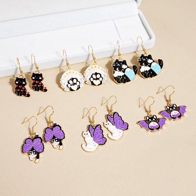 Creative Cartoon Animal Alloy Earrings with Drip Oil Design