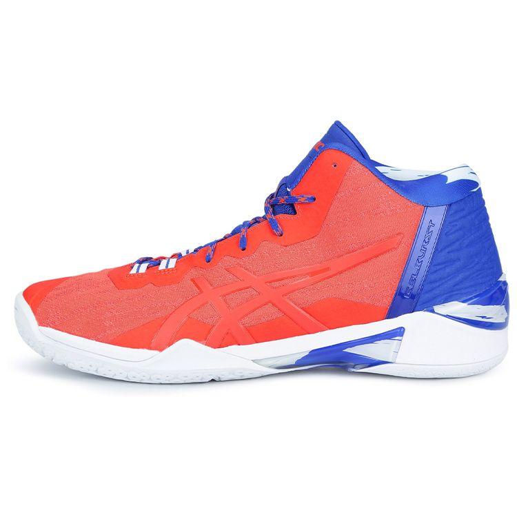 Asics Gel-Burst 23 Kulatá špička Šněrovací Středně vysoké Basketbalové boty Pánské tenisky Oranžová Modrá 1061A018-816
