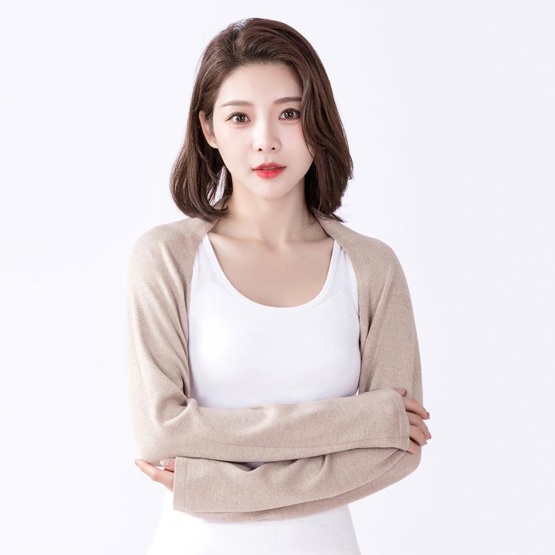 Women's Sleeveless Summer Shawl: Pure Cotton Shoulder Pads, Long-Sleeved Arm Sleeves, Thin Air Conditioning Protection