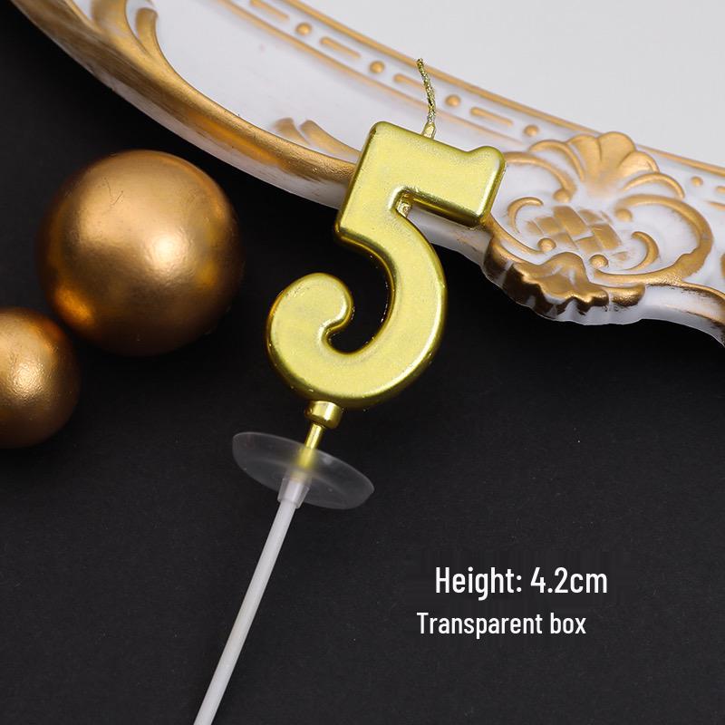Gold Number Birthday Candles for Baby's First Birthday Cake Decoration Party Dessert Toppers