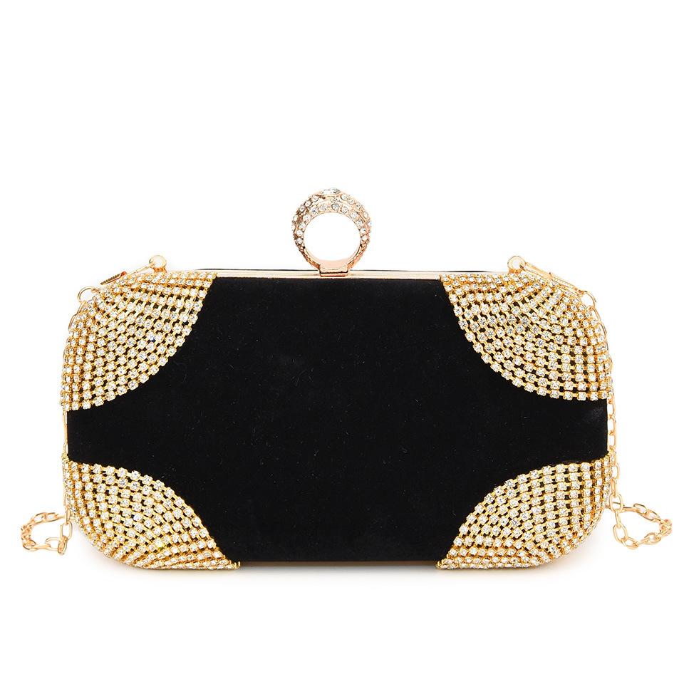 

Diamond studded dinner bag, women s bag, 2025 new fashionable texture single shoulder hand-held crossbody box bag чёрный