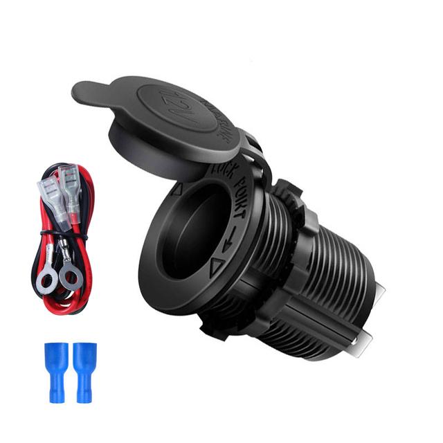 Auto Zigarettenanzünder 12V-24V Wasserdichter Stecker Steckdose Adapter für Marine Boot Motorrad Lkw mit Draht D5