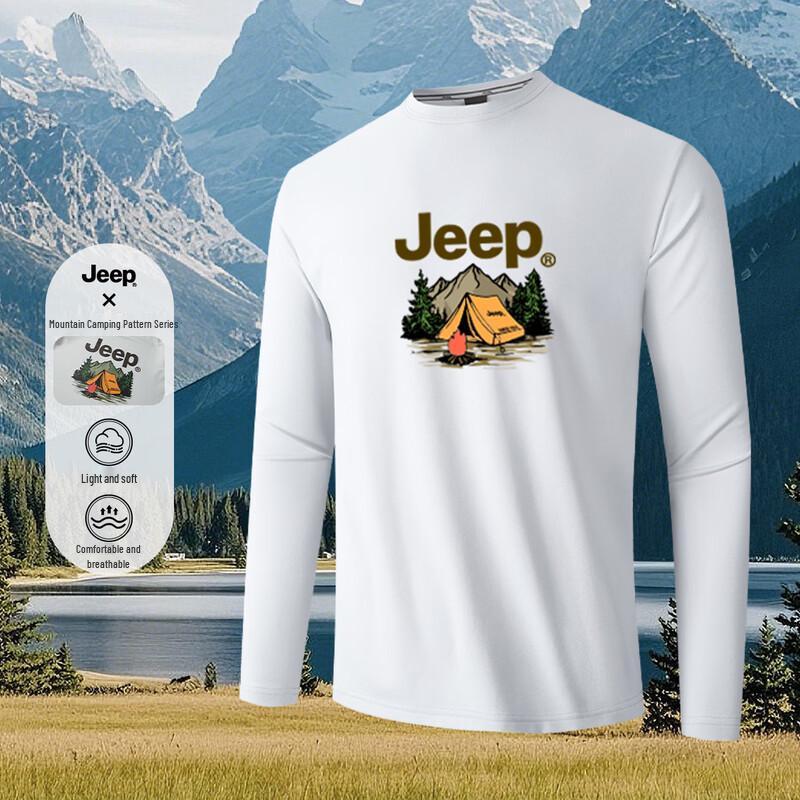 

JEEP Unisex Heavyweight Long Sleeve Round Neck T-Shirt L