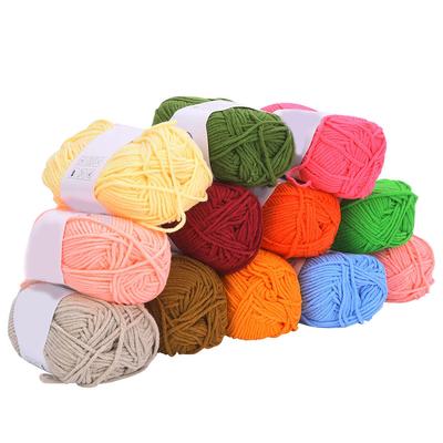 12 Farben Milchbaumwollgarn Häkelbaumwolle Strickgarn Weich Warm Babygarn