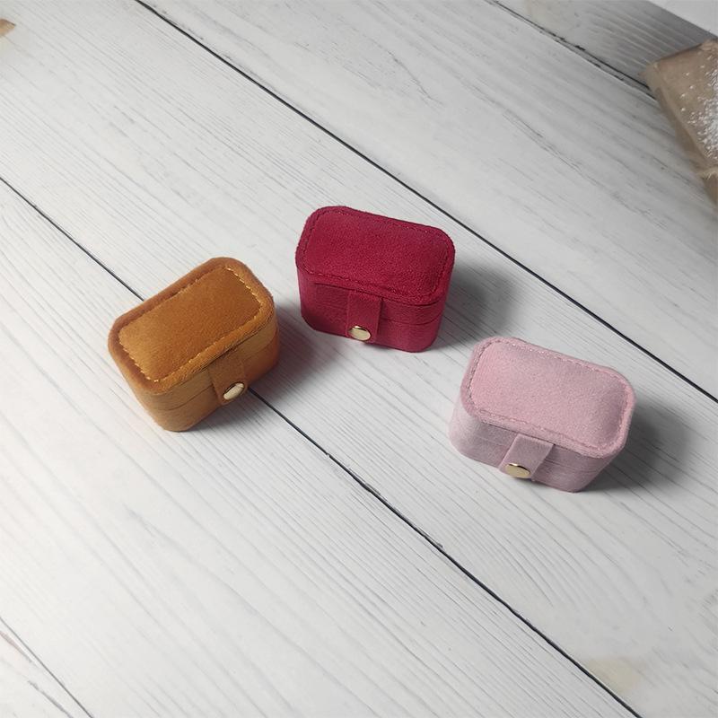 Mini Velvet Jewelry Organizer Box for Women Travel Portable Earrings Ring Storage Jewelry Packaging Display Box