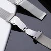 Compatible Stainless Steel Milanese Strap for 22mm Apple iWatch & Huawei GT4, Double Snap Closure