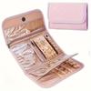 [Elegante Organizzazione da Viaggio] Organizer Arrotolabile Portatile per Gioielli - Design Trapuntato, Chiusura a Bottone a Pressione | Contiene Collane, Anelli, Orecchini e Braccialetti | Compatto
