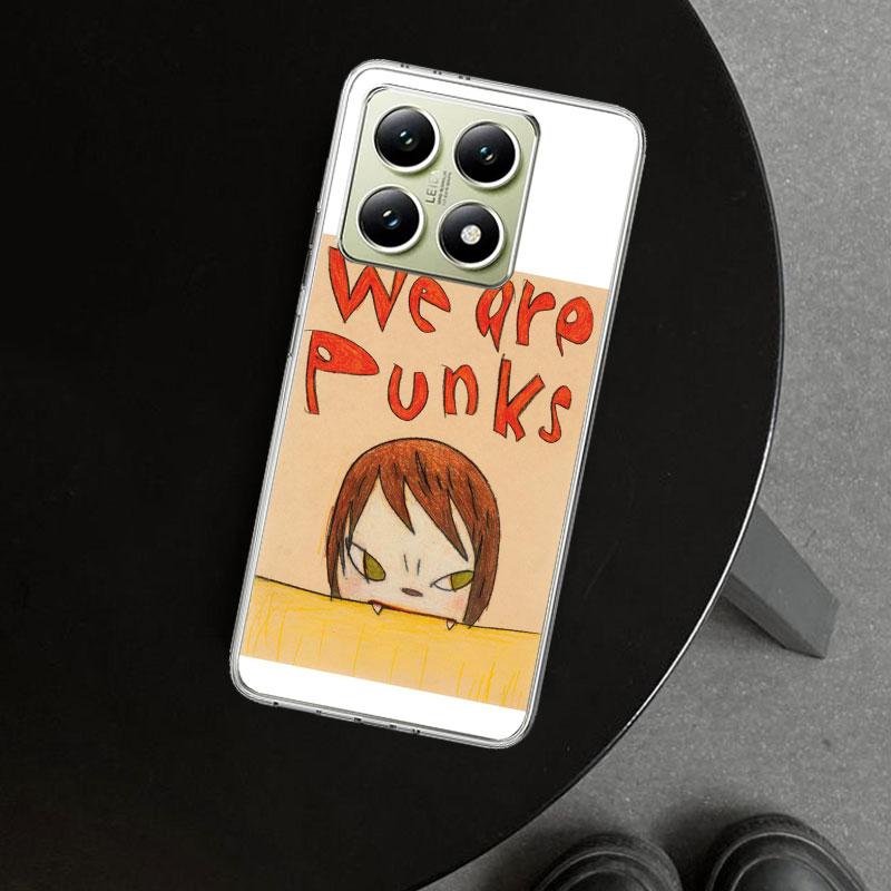 Y-Yoshitomo Nara Phone Case Cover for Xiaomi Redmi Note 15 14 13 12 11 Pro Plus 14S 12S 11S 11T 11E 10S 10 Customized Fundas Red