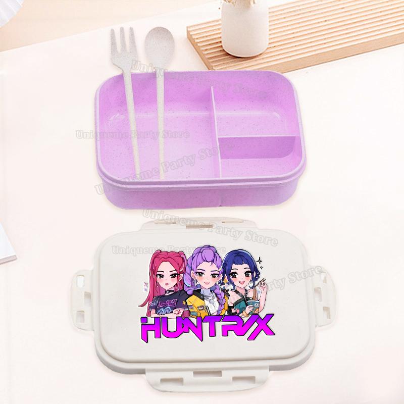 Kpop Demon Hunters Student Bento Boxes Rumi Mira Zoey Portable Kids Lunch Box School Office Microwave Fruit Food Container