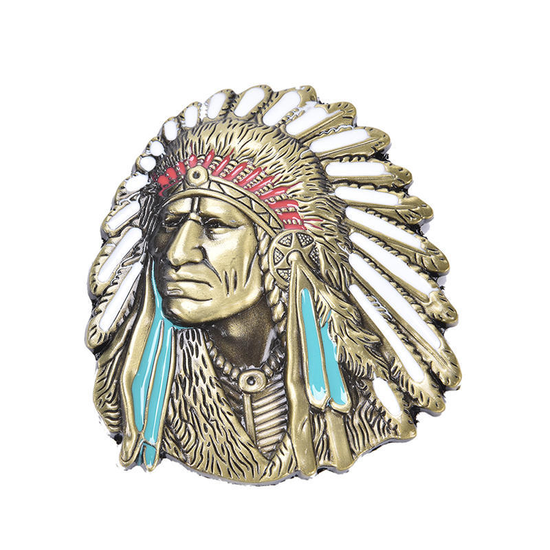 Indian Head Chief Retro Vintage Novelty Men 'S Metal Belt Buckle Xmas Gift