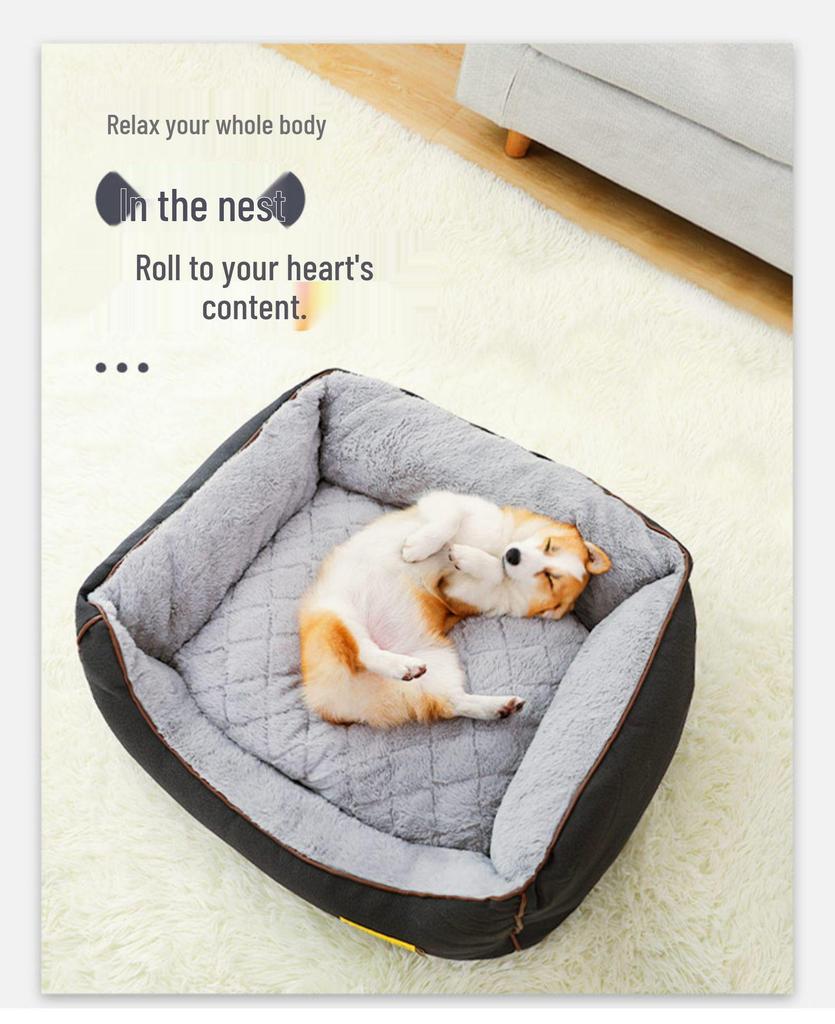 Winter Warm Corgi Dog Bed: Removable & Washable Pet Sofa for Small/Medium Dogs