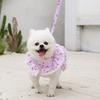 Kawaii Dog Harness Leash Set Floral Design Lace Dress Pet Vest Style Harness With Leash Adjustable Pet Chest Strap Daily Walk
