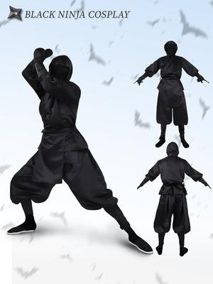Japanese Black Ninja Costume Halloween Costume Men Dark Assassin Night Costume Samurai Costume Halloween Show Samurai Costume