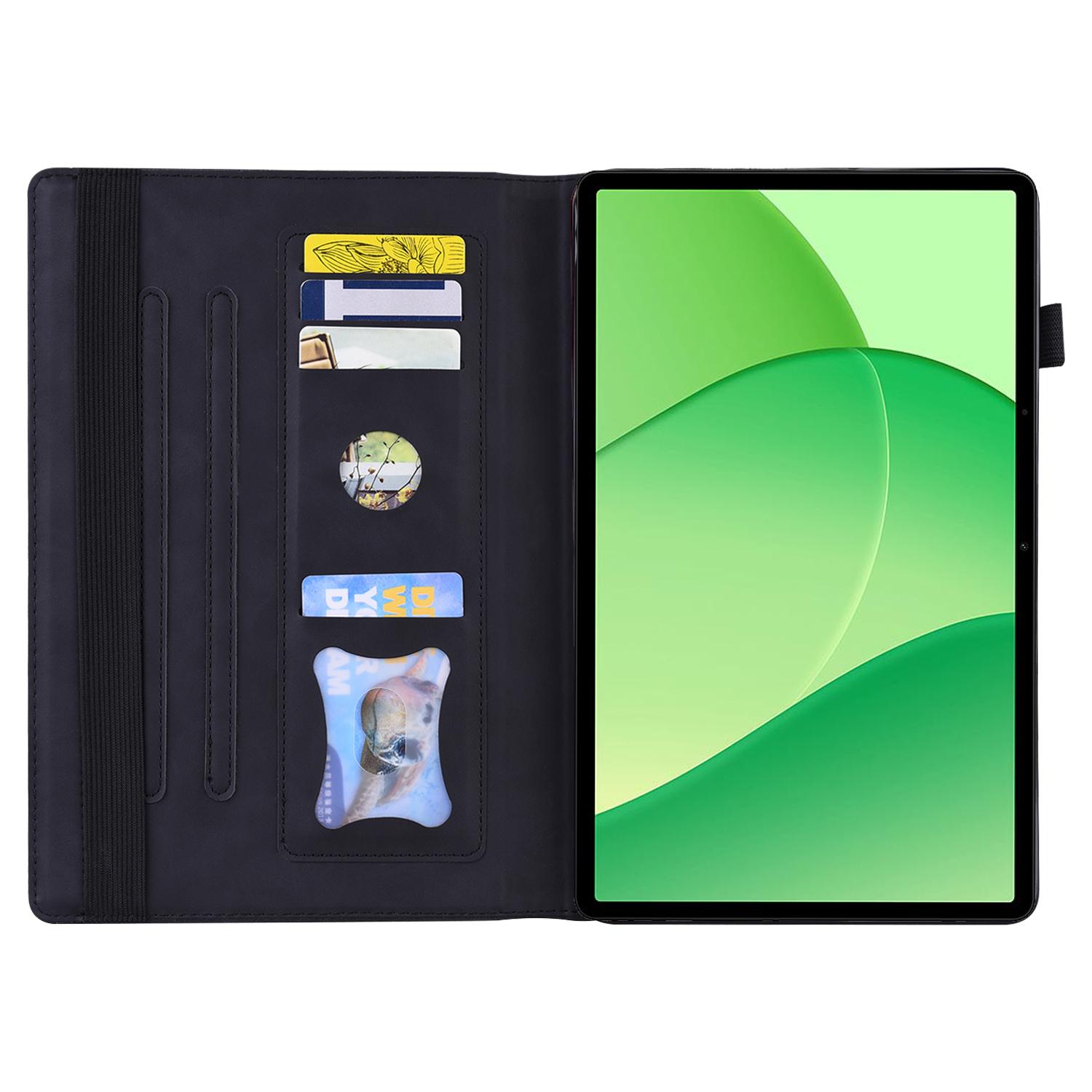 

For Oppo Pad SE Case PU Leather Protective Folio Tablet Cover with Card Holder Blue