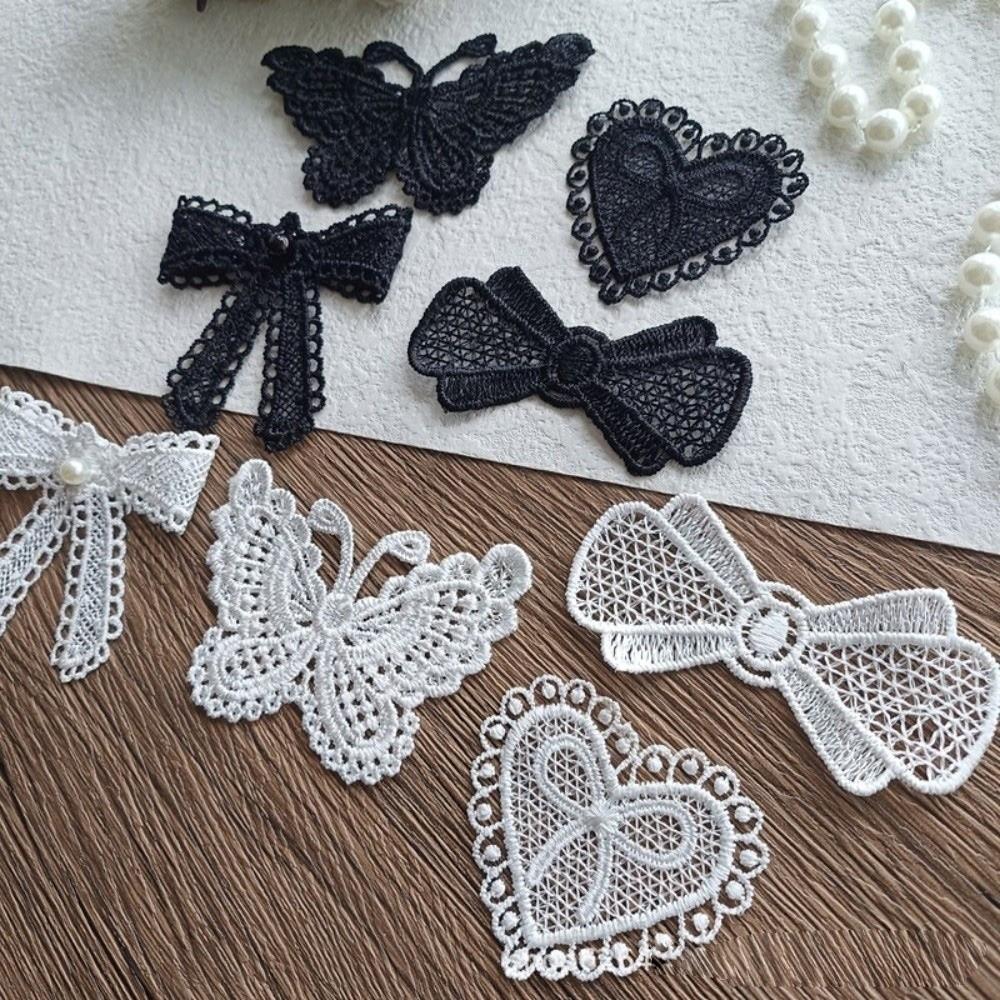 Bowknot Lace Applique Trim Handmade DIY Lace Fabric for Bags Hair Clips Hair Decor