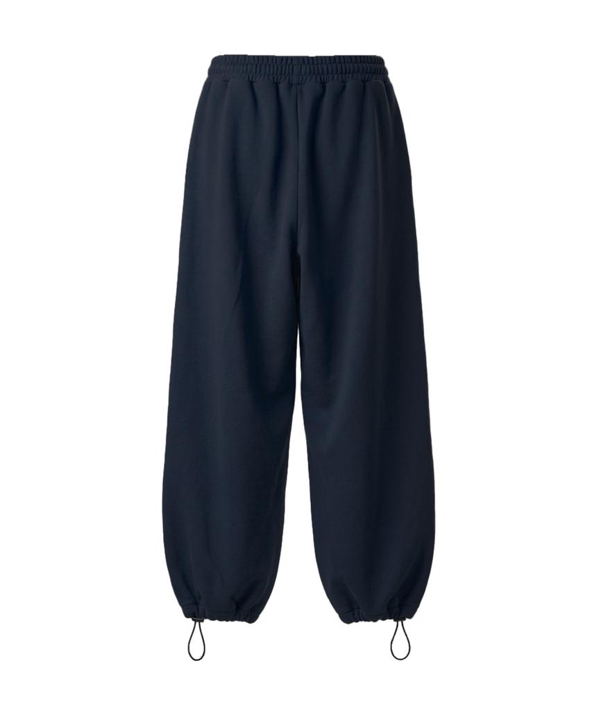 PRINOAR String Single-Pleat Wide Pants - Navy