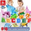 Power Rangers Alphabet & Number Transforming Robot Building Blocks Toy Set for Kids