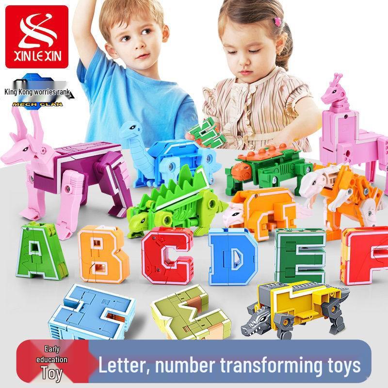 Power Rangers Alphabet & Number Transforming Robot Building Blocks Toy Set for Kids