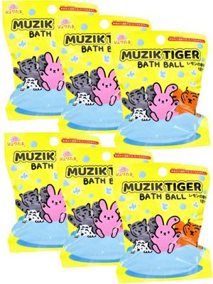 Set of 6 6 Thank You Santan Musik Tiger Bath Balls with Toy Bath Carbonated Bath Character Bath Suitable for and Elementary Korean Style + Stickers