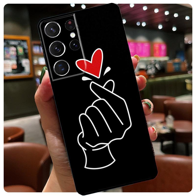 

Hand Holding Moon Finger Heart Phone Cover For Samsung Galaxy S23 S21 S22 Ultra S20 FE Note 20 Note 10 S8 S9 S10 Plus Case Galaxy S8