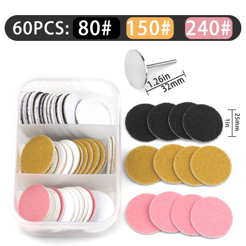 Foot Dead Skin Sandpaper Replaceable With Disc Pedicure Polishing Disc Cuticle Calluse Remover File Electric Pedicure Tools