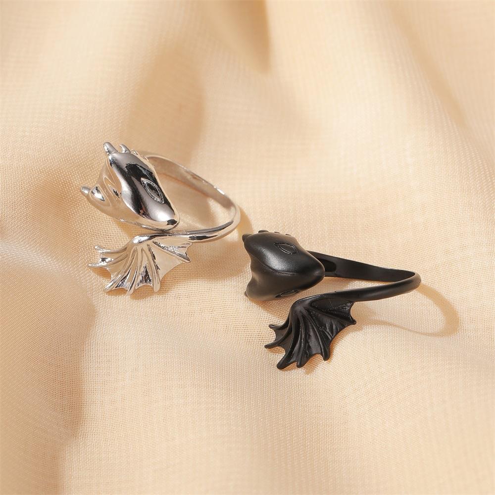 Retro Baby Dragon Adjustable Open Ring For Men Women Punk Gothic Edgy  Alloy Unisex Trendy Accessories Halloween Gift