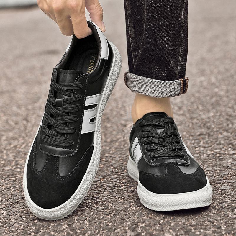 Modische Schnür-Herren-Laufschuhe 2024 Neue Einfache Skate-Schuhe Herren Luxus Atmungsaktive Sneakers Schuh Herren Mode Lässige Lederschuhe