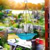 1 Stück Solarbetriebener Hänge-Vogelfutterspender & Brunnen - Lebhaftes blaues Design mit Wasserfluss, Ideal für den Außengarten, Attraktiv für Kolibris