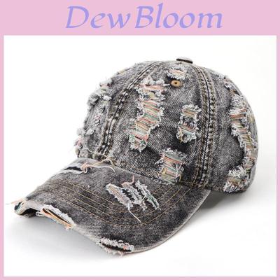 Vintage Wash Denim Color Block Baseball Cap With Sun Protection For Men Women