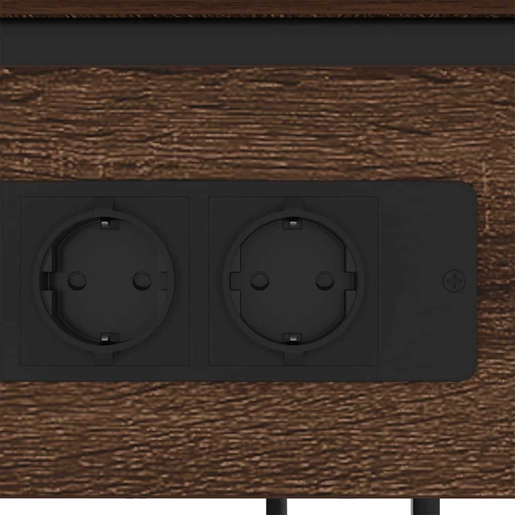 Nightstand Brown Oak Look 41 X 28 X 76 Cm Engineered Wood