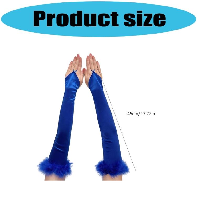 Long Sateen Down Trimmed Musical Gloves Flexible Comfortable Gloves For Theater Performances Special Instances