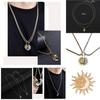 Necklace Pendant Sun Moon Stainless Steel Balance Opposite Amulet Talisman Power Strength Life Protect Health Jewelry Accessories