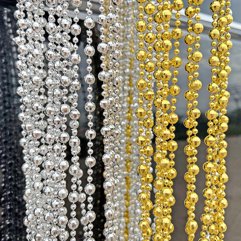 8+4mm Earth Bead Acrylic Chain for Wedding Decor, Christmas Tree, and DIY Jewelry