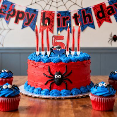 7pcs Spider Web Birthday Candles, Spider Cartoon Themed Birthday Candles Cake Topper Number Candle Spider Birthday Cake Candles