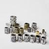 10 Stück Vintage Antik Bronze Haar Zopf Bart Dreadlock Perlen Ringe Röhrchen Wikinger Rune Charme Anhänger für DIY Halskette Schmuck Herstellung