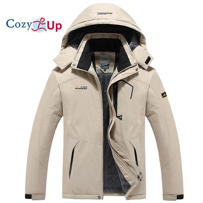 Cozy Up Men's Hooded Oversized Plush and Thick Windproof and Rainproof Warm Jacket