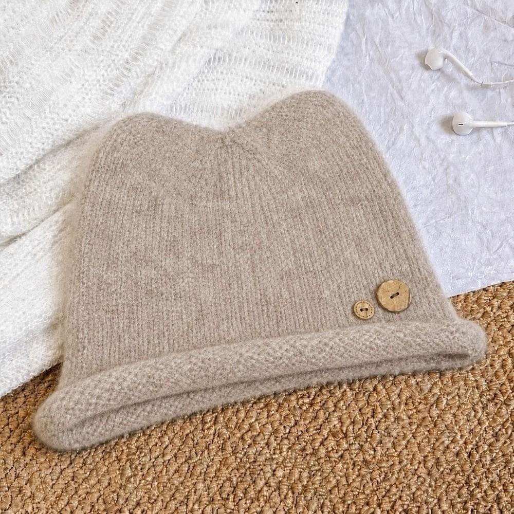 Windproof Pull-On Beanie Thick Warm Cold Weather Cap Casual Knit Beanie Hat for Women