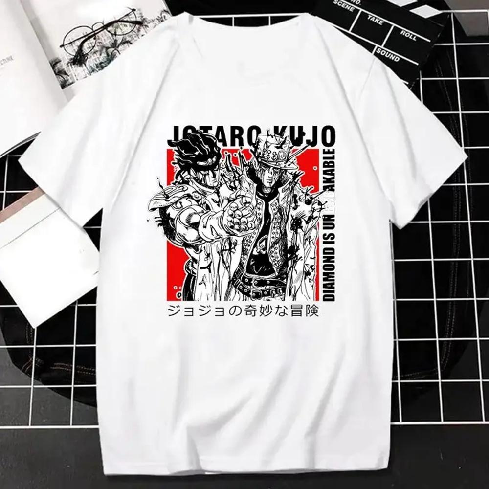 Japanese Anime JOJO Bizarre Adventure Graphic Print T Shirt Men Women Streetwear Short Sleeve Plus Size T Shirt Unisex 70271